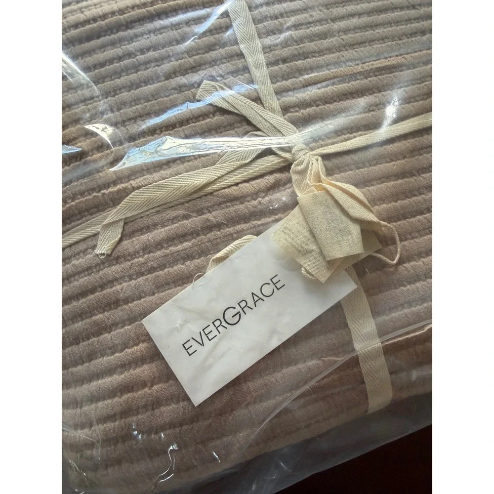 Evergrace Cotton Channel Matelasse Coverlet Set King/Cal King Tan 3pc New